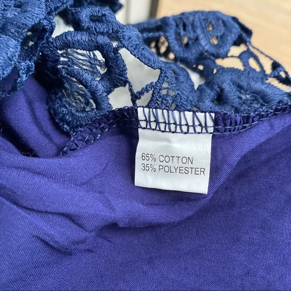Anthropologie Lace Flare Sleeve Blouse Blue Small - Picture 14 of 14